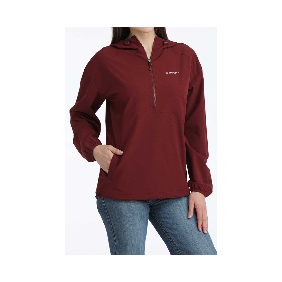 Cinch Women's 1/2 Zip Windbreaker Burgundy weis-western-wear