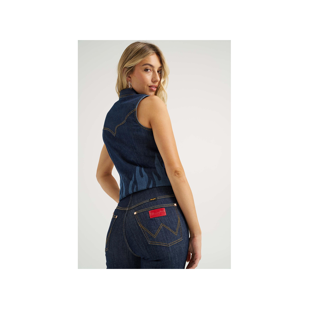 Wrangler Women's Lainey Wilson Western Shirt Dark Denim weis-western-wear