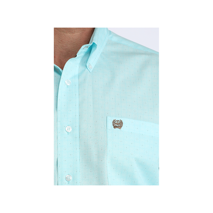 Cinch Men's Blue Print Long Sleeve Botton Down Western Shirt weis-western-wear