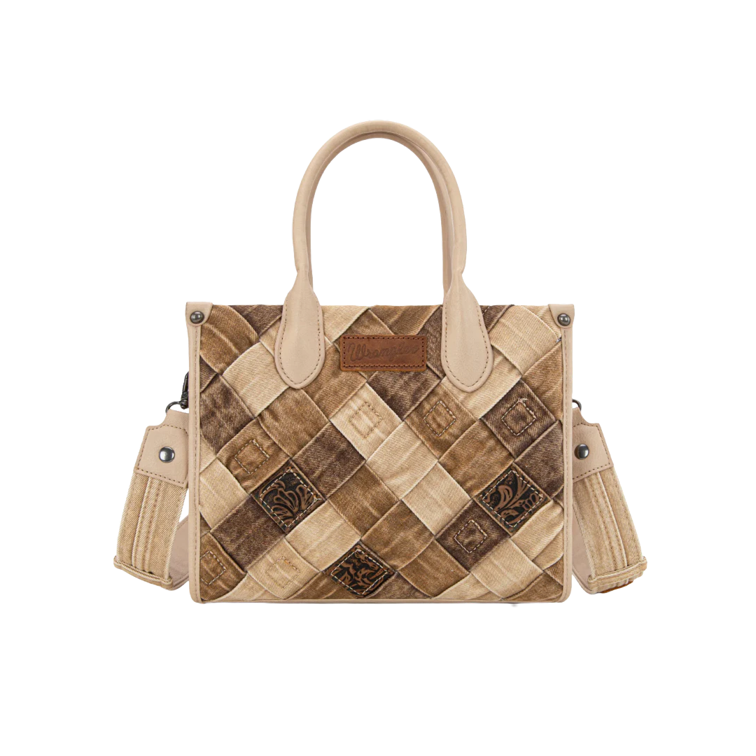 Montana West Wrangler Woven Denim Tote/Crossbody Bag
