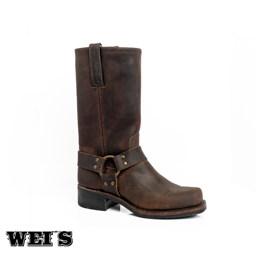 Frye Women's 12R Harness Boots Dark Brown Biltrite 87350 - Clearance