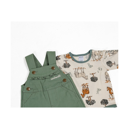 Carhartt Kid's Long Sleeve Horse Bodysuit Overall 2-pc Set