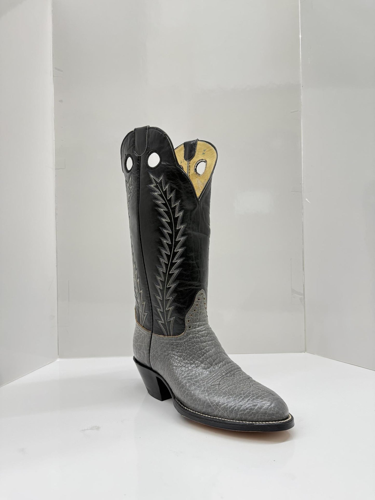 Garage Sale Hondo Men's 13" Two Tone Leather Cowboy Boots Black/Grey