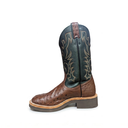 Boulet Women's Cowgirl Boots 11" Exotic Ostrich U Toe Roper Heel Crepe Sole 2307