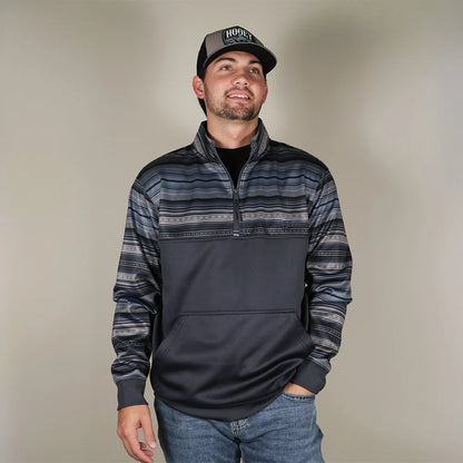 Hooey Men's Legendary Polar Fleece Pullover Stripe/Navy