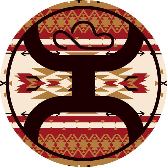 Hooey 2.0 Red/Cream/Mustard 4" Circle Decal