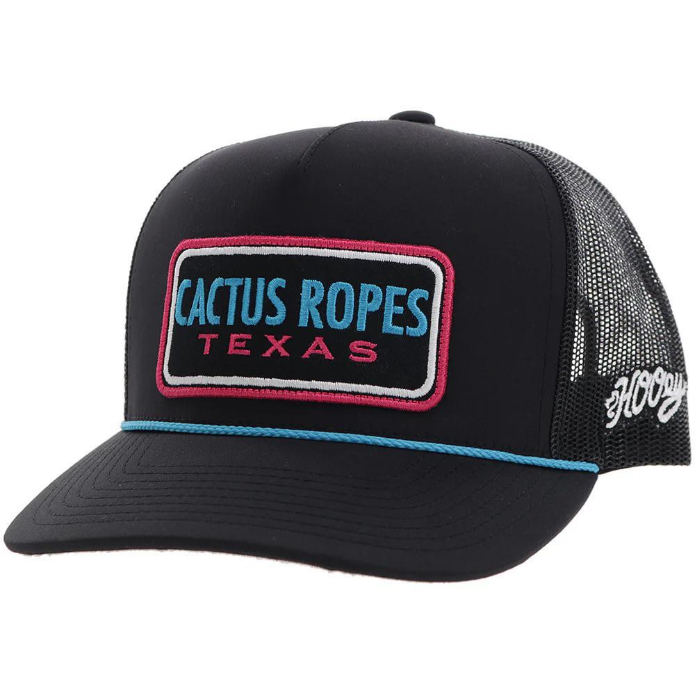 Hooey "CR103" Cactus Ropes Hat Black With Pink/Blue Stitching CR103