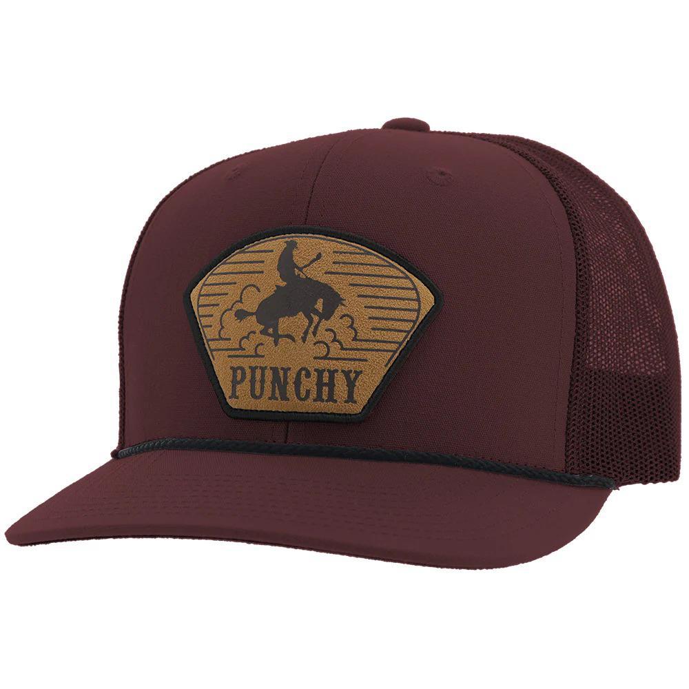 Hooey "Cavvy" Punchy Hat Maroon With Leather Patch 5032T-MA