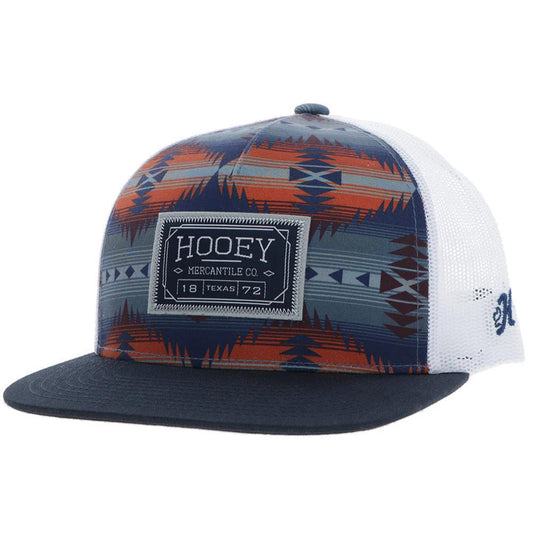 Hooey "Doc" Hat Navy/White Aztec w/Rectangle Patch