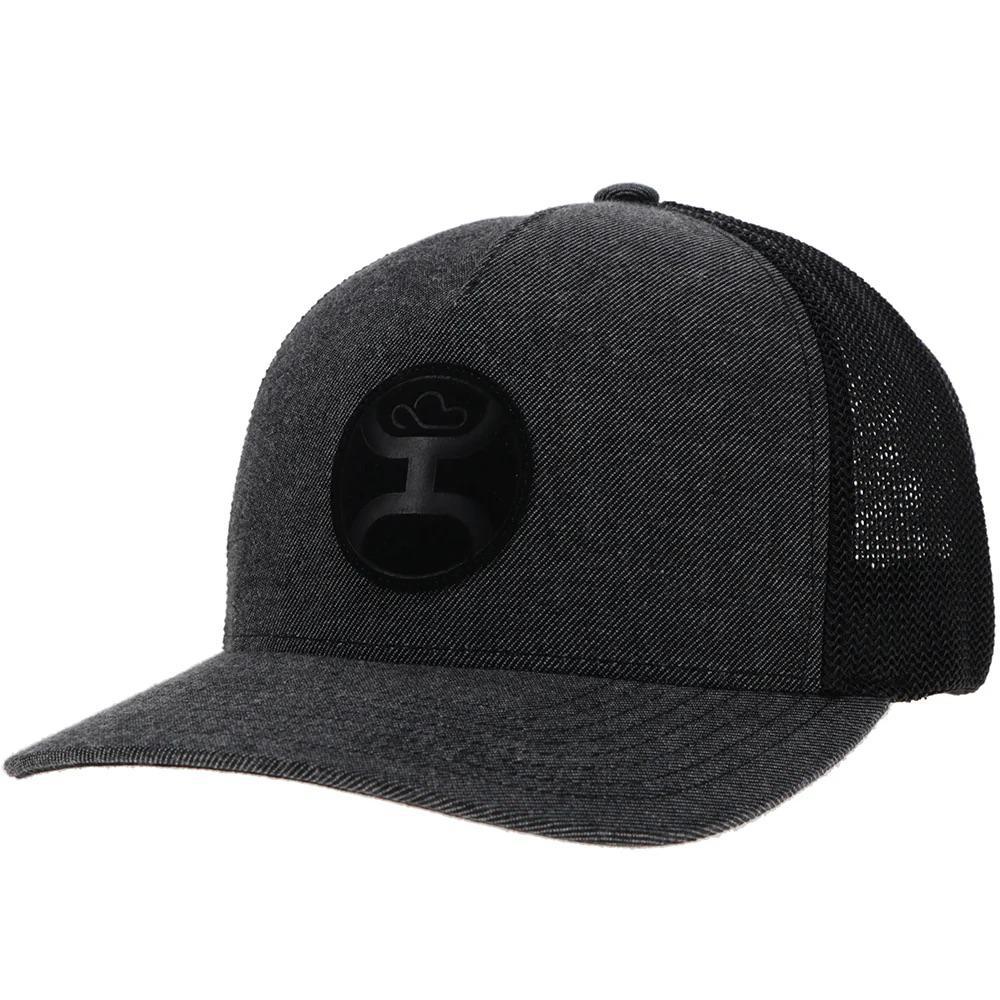 Hooey FlexFit Hat In Black/Grey Circle Patch 2304GYBK