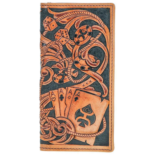 Hooey "Gambler" Tan Playing Card Embossed Rodeo Wallet weis-western-wear