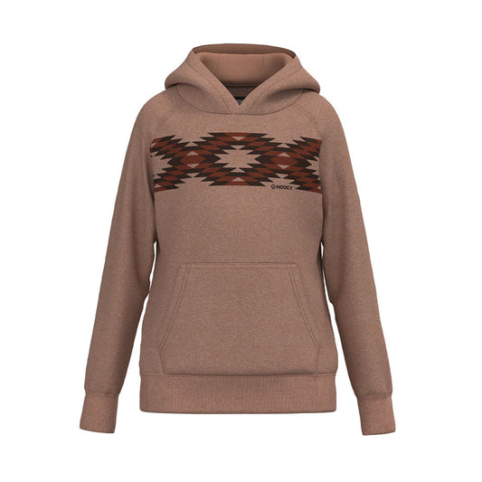 Hooey Girl's Pink Hoodie With Maroon Pattern