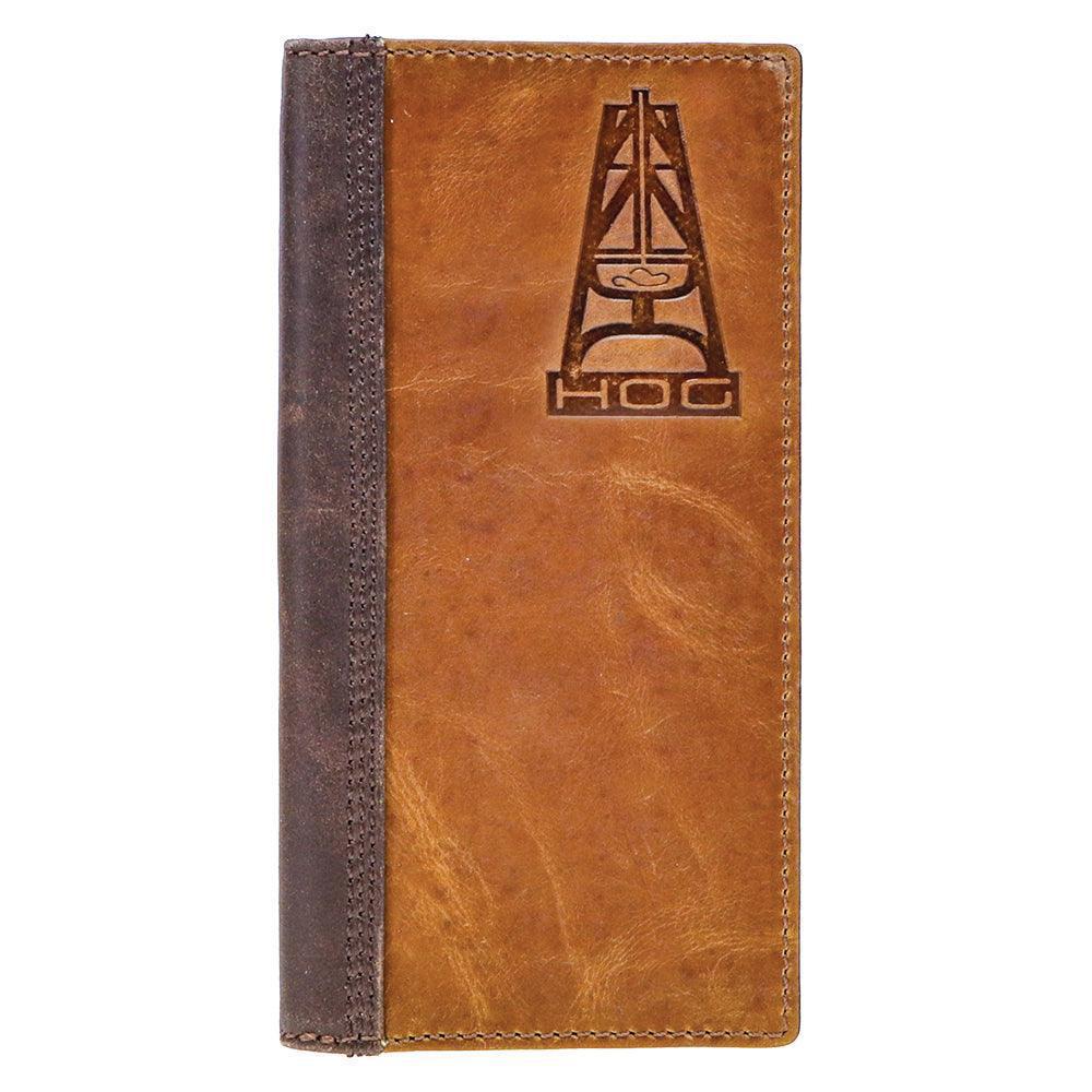 HOOey Diamond Patchwork Brown On Leather (Black) - Men's Rodeo Wallet