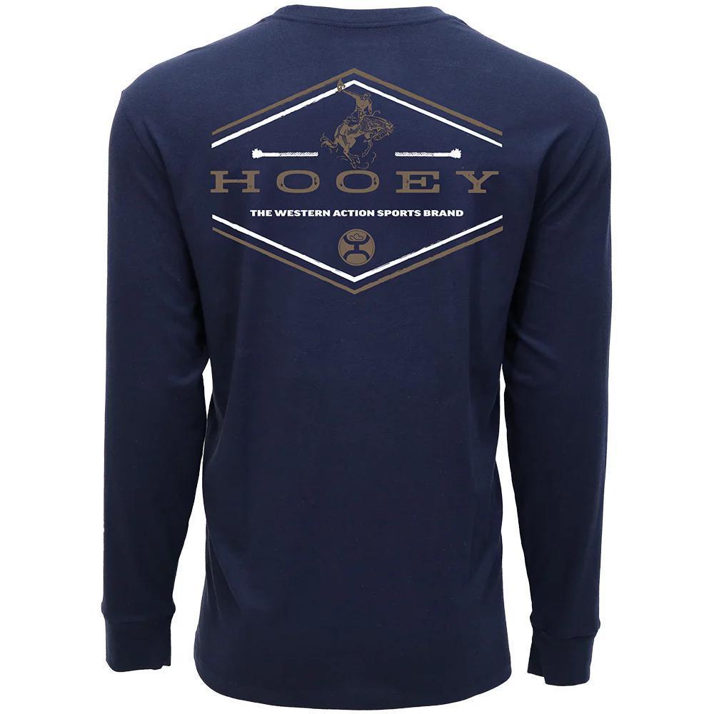 Hooey "Hooey Rocks" Long Sleeve T-shirt Navy with Brown & White Logo weis-western-wear
