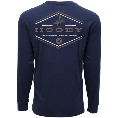 Hooey "Hooey Rocks" Long Sleeve T-shirt Navy with Brown & White Logo weis-western-wear