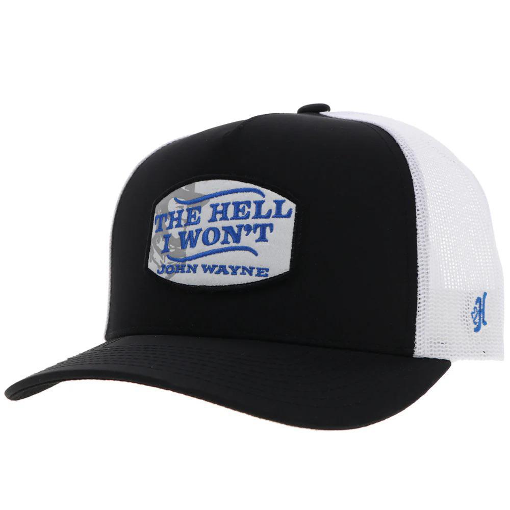 Hooey "John Wayne The Hell I Wont" Hat Black/White 2364T-BKWH