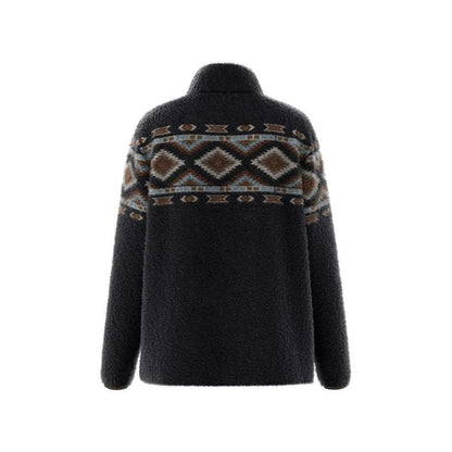 Hooey "Kodi" Fleece Pullover Black with Multi Color Aztec weis-western-wear