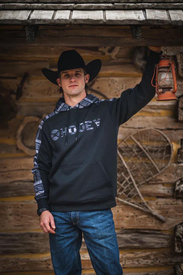 Hooey Men's Canyon Black w/Grey Aztec Hoodie