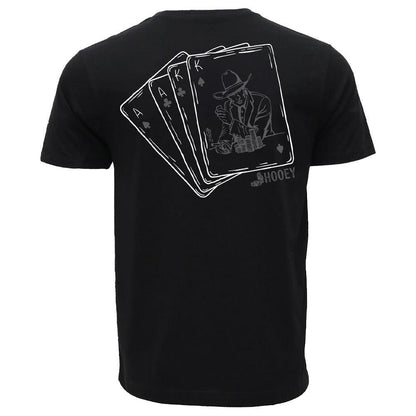 Hooey Men's "Gambler" Black With Grey & White Card Logo T-Shirt weis-western-wear