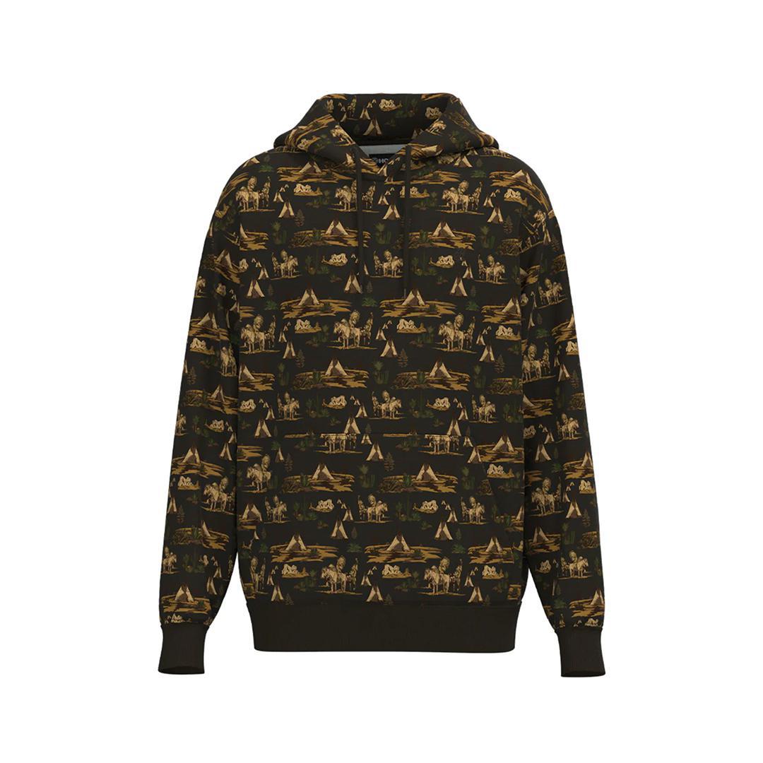 Hooey Men's Hoodie Brown Comanche Patterned
