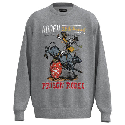 Hooey Men's Prison Rodeo Pullover Hoodie Heather Grey w/ Logo