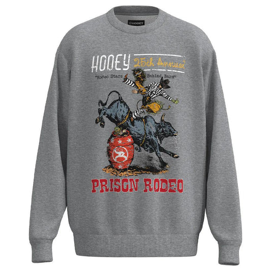 Hooey Men's Prison Rodeo Pullover Hoodie Heather Grey w/ Logo