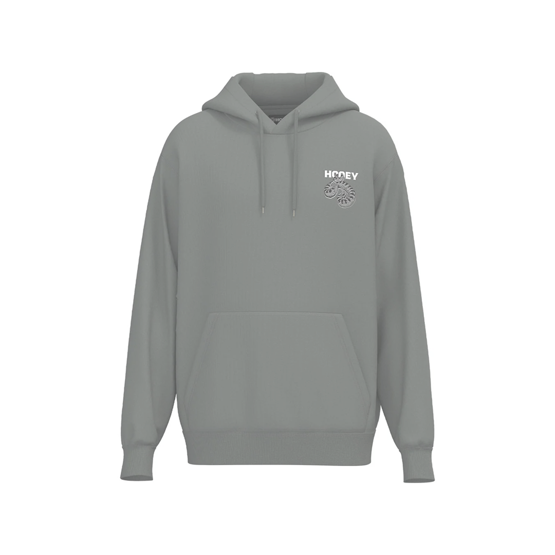 Hooey Men's Rattler Hoodie Grey w/ Black and White Snake Logo