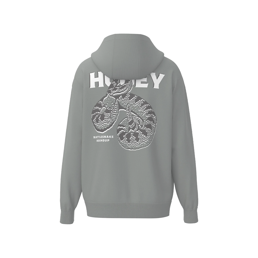 Hooey Men's Rattler Hoodie Grey w/ Black and White Snake Logo
