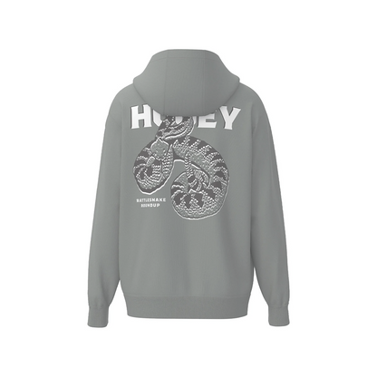 Hooey Men's Rattler Hoodie Grey w/ Black and White Snake Logo