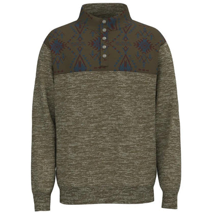 Hooey Men's "Stevie" Pullover Brown w/Red & Blue Aztec weis-western-wear