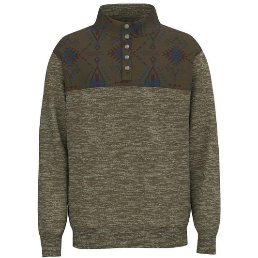Hooey Men's "Stevie" Pullover Brown w/Red & Blue Aztec weis-western-wear