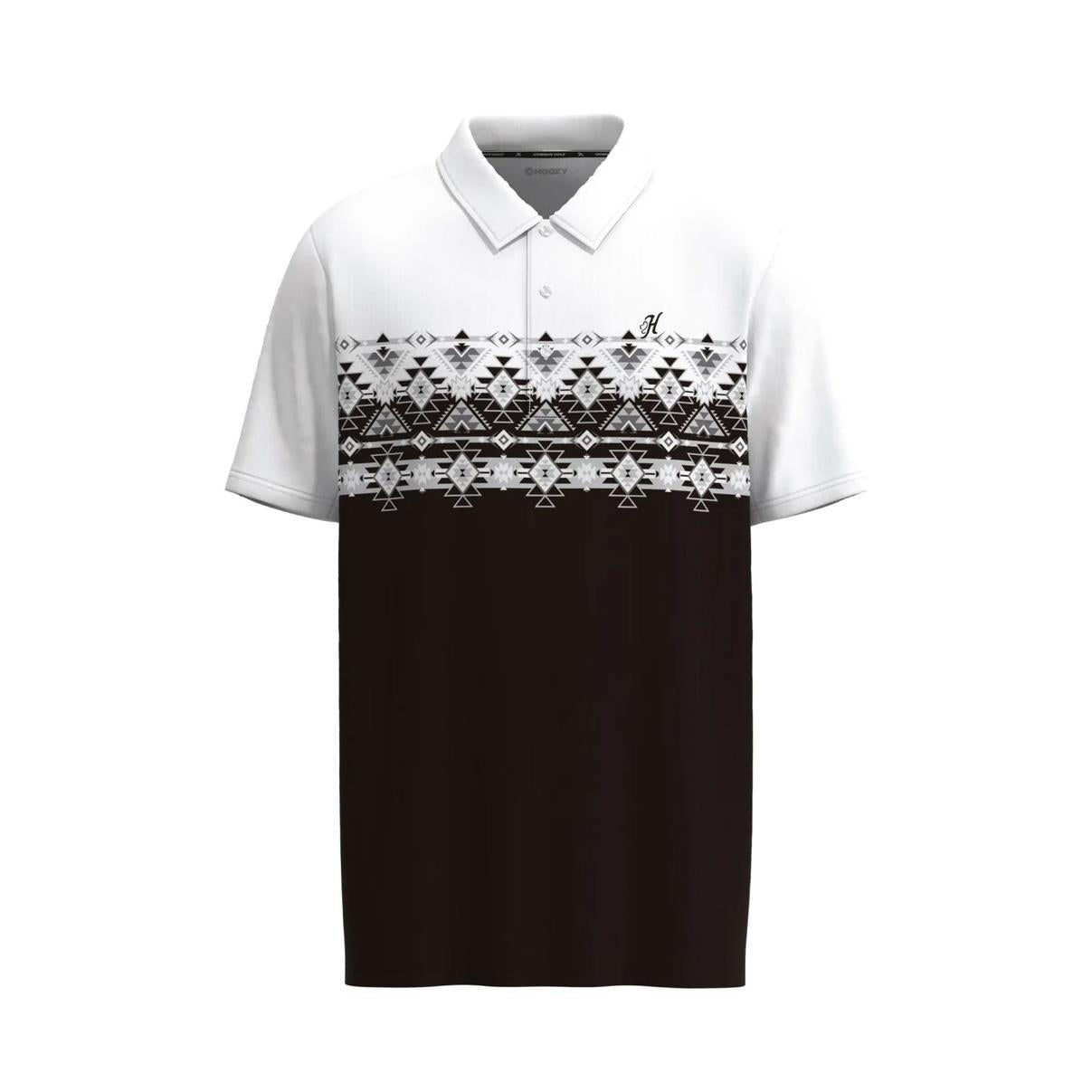 Hooey Men's "The Weekender" Aztec Golf Polo Shirt Black HP024BKWH