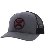 Hooey "O Classic" Grey/Black With Maroon Logo Ball Cap 2309T-GYBK