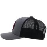 Hooey "O Classic" Grey/Black With Maroon Logo Ball Cap 2309T-GYBK