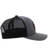 Hooey "O Classic" Grey/Black With Maroon Logo Ball Cap 2309T-GYBK