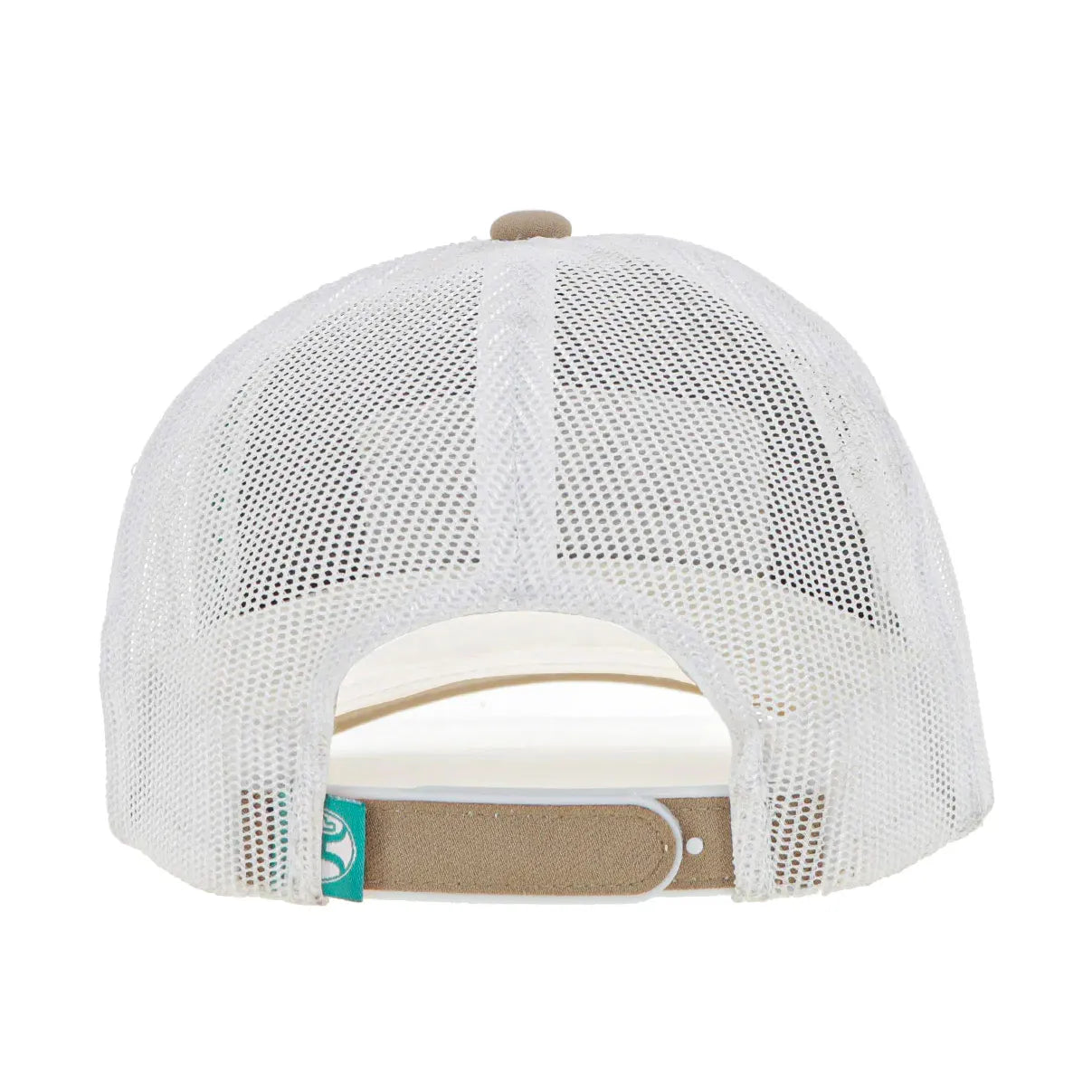 Hooey "Rank Stock" Ball Cap Tan/White With White/Turquoise Patch 2461T-TNWH