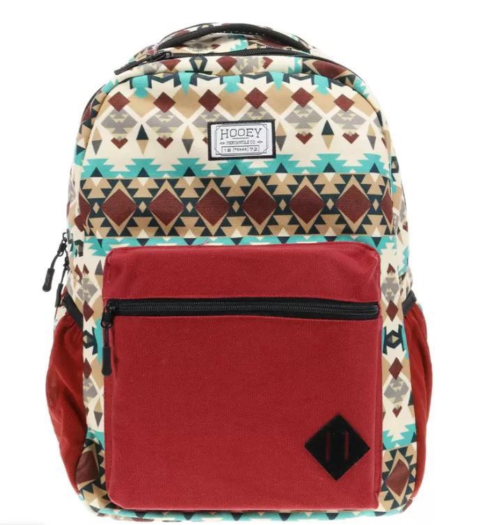Hooey Recess Backpack Cream/Turquoise With Aztec BP051AZBU