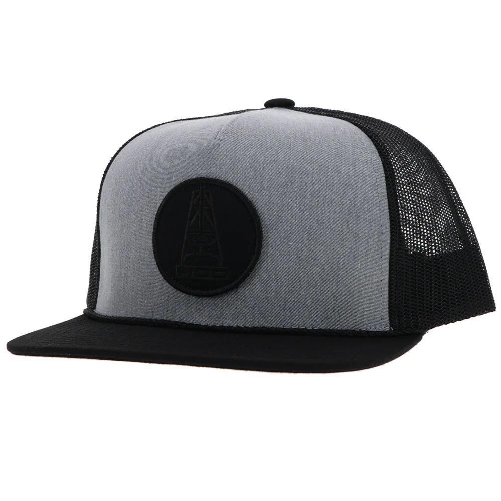 Hooey "Rose" HOG Hat Grey Black With Black Circle Patch 3027T-GYBK