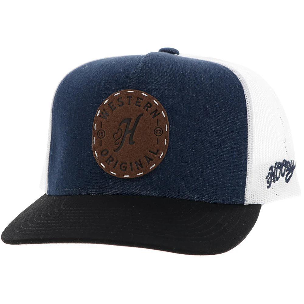 Hooey "Spur" Hat Denim/White w/Leather Circle Patch