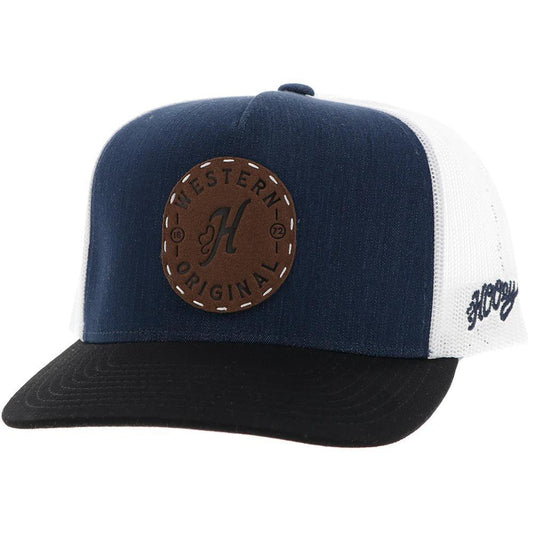 Hooey "Spur" Hat Denim/White w/Leather Circle Patch