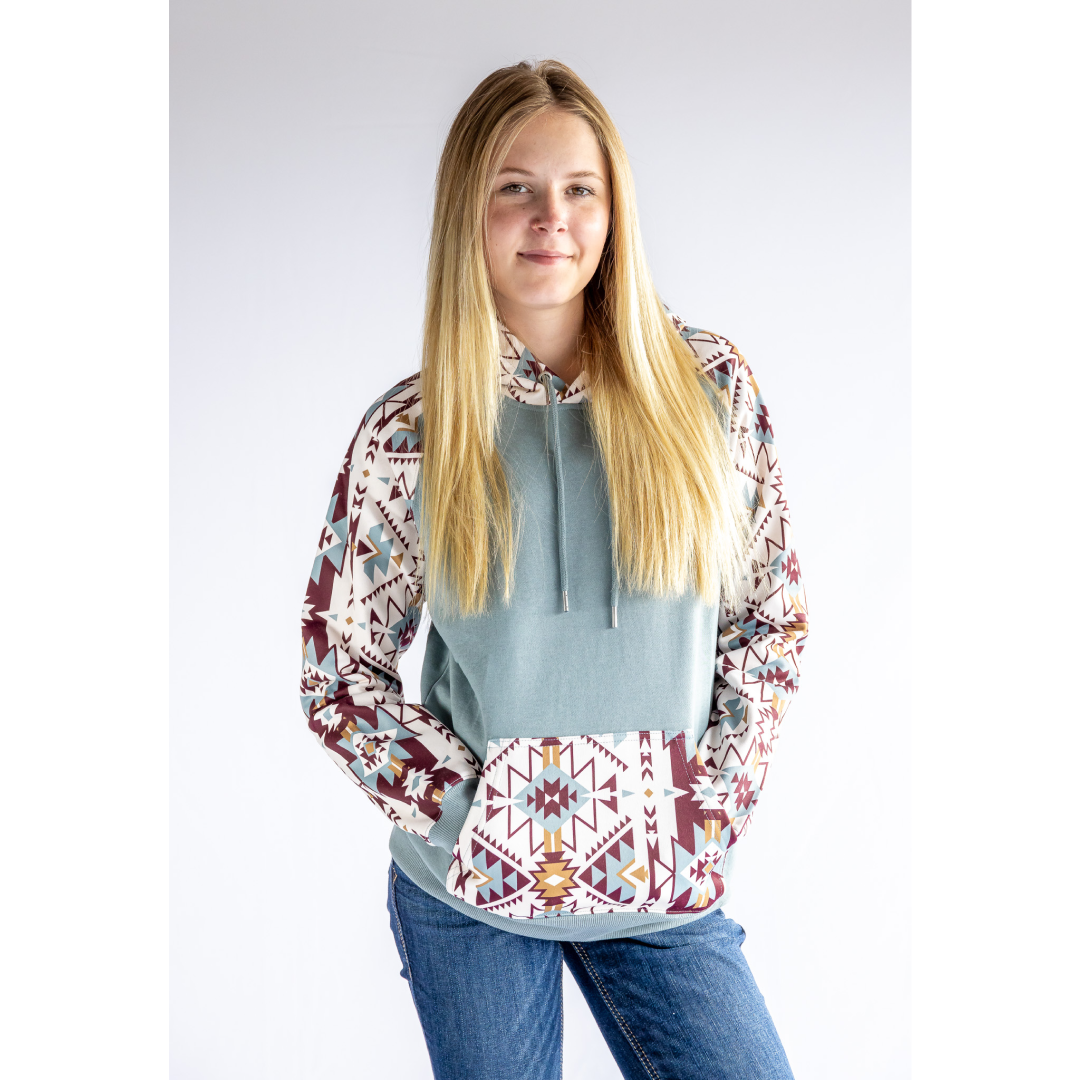 Hooey Women's Aztec Hoodie HH1258BLCR