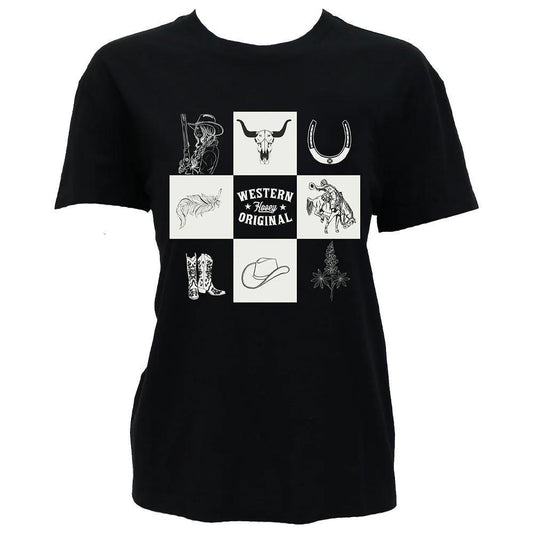 Hooey Women's "Cassidy" Black T-Shirt With Square Logo weis-western-wear
