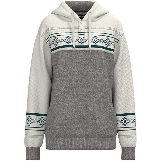 Hooey Women's Jimmy Grey/White Hoodie HH1254GYWH