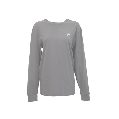 Hooey Women's Mustang Long Sleeve T-Shirt Grey w/ Tan Logo weis-western-wear