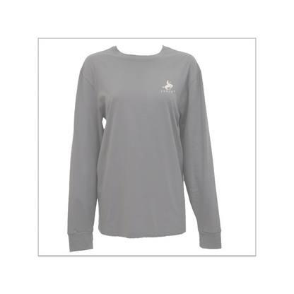 Hooey Women's Mustang Long Sleeve T-Shirt Grey w/ Tan Logo weis-western-wear