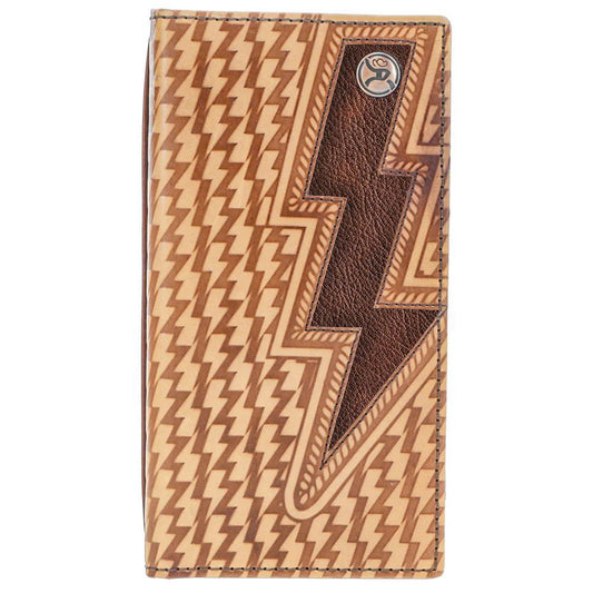 Hooey "Zemi" Tam Basket Weave With Brown Lighting Bolt Rodeo Wallet weis-western-wear