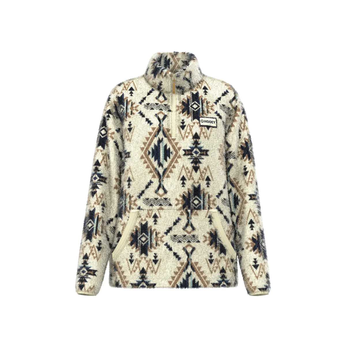 Hooey Girl's Youth Kodi Fleece Pullover Cream/Aztec