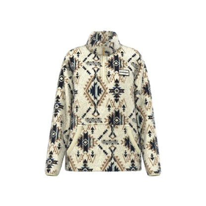Hooey Girl's Youth Kodi Fleece Pullover Cream/Aztec
