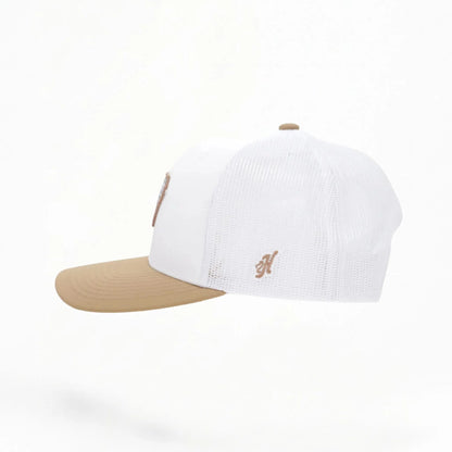 Hooey Rope Like A Girl 6-Panel Trucker Snapback Hat White/Tan