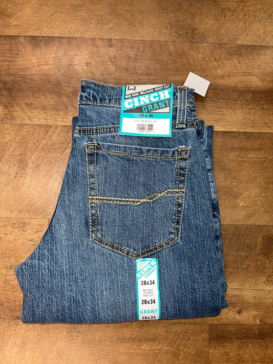 Cinch Men's Grant Medium Stone Wash Jean